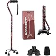 YOKABOZE Walking Cane for Women & Men, Folding Offset Quad Cane with 4 Pronged Base for Extra Stability and Balance, Adjustable Aluminum Walking Stick for Seniors