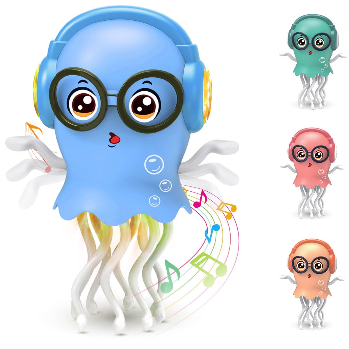 Zonopy Easter Dancing Jellyfish Baby Toy, Crawling Jellyfish Tummy Time Toy for Boy 3-6 Girls 6-12, Interactive Walking Dancing Sensory Toys for 3 4 5 6 7 8 Year Old Kids Toddler Baby Birthday Gifts