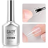 GAOY Nail Glue Gel for Acrylic Tips, 16ml Clear Glue Gel for Sheer Press on Nails for Long Lasting UV Light Cure DIY