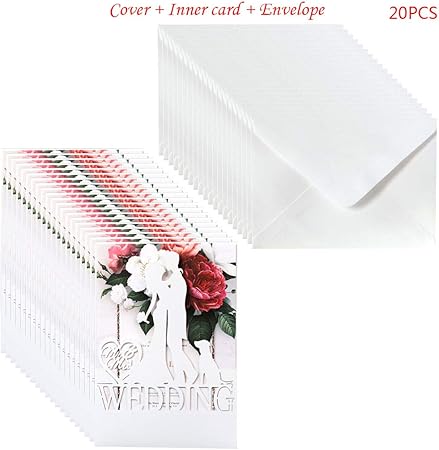 Caingmo - Juego de 20 Sobres para Invitaciones de Boda o Novio: Caingmo: Amazon.es: Hogar