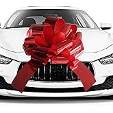 20 Inch Big Red Bow for Car,1 Pc Giant Present Bow for Large Gift Wrapping New Houses Huge Present Birthday Christmas Decor (Metallic Red)