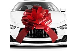HQJAXJ 20 Inch Big Red Bow for Car,1 Pc Giant Present Bow for Large Gift Wrapping New Houses Huge Present Birthday Christmas Decor (Metallic Red)