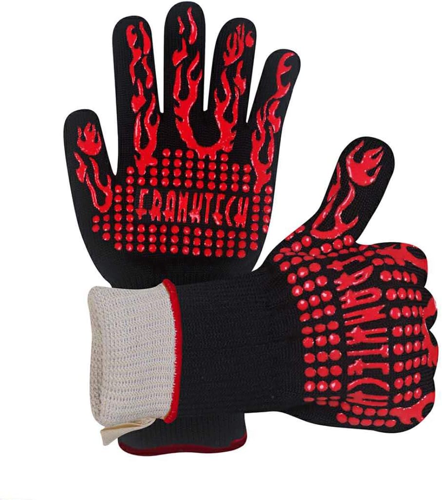 BBQ Gloves Oven Mitt Hand Protection from Grilling,Barbeque,Fires,Microwave Oven and Other Hot Work in Kitchen,Outdoor Camping and Garden Party,Heat and Flame Resistant up to 932 °F Aramid Fiber Nomex