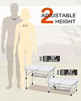 Sportneer Folding Camping Table Adjustable Height Small Portable 23.6" x 15.7" view 6