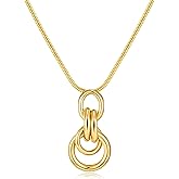 FILMOON Gold Knot Pendant Necklace for Women Statement Gold Necklace 14K Gold Plated Knot Choker Trendy Jewelry