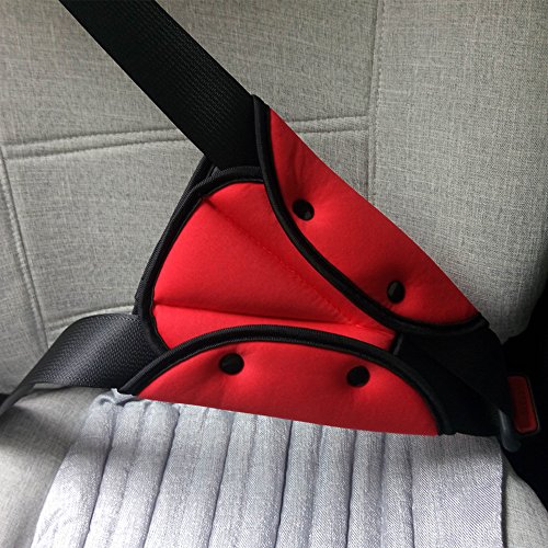 COGEEK Car Safety Belt Cover Adjuster Secured Seat Fit Toddler Kid Baby Adult Secure (Red) - Thumbnail 4