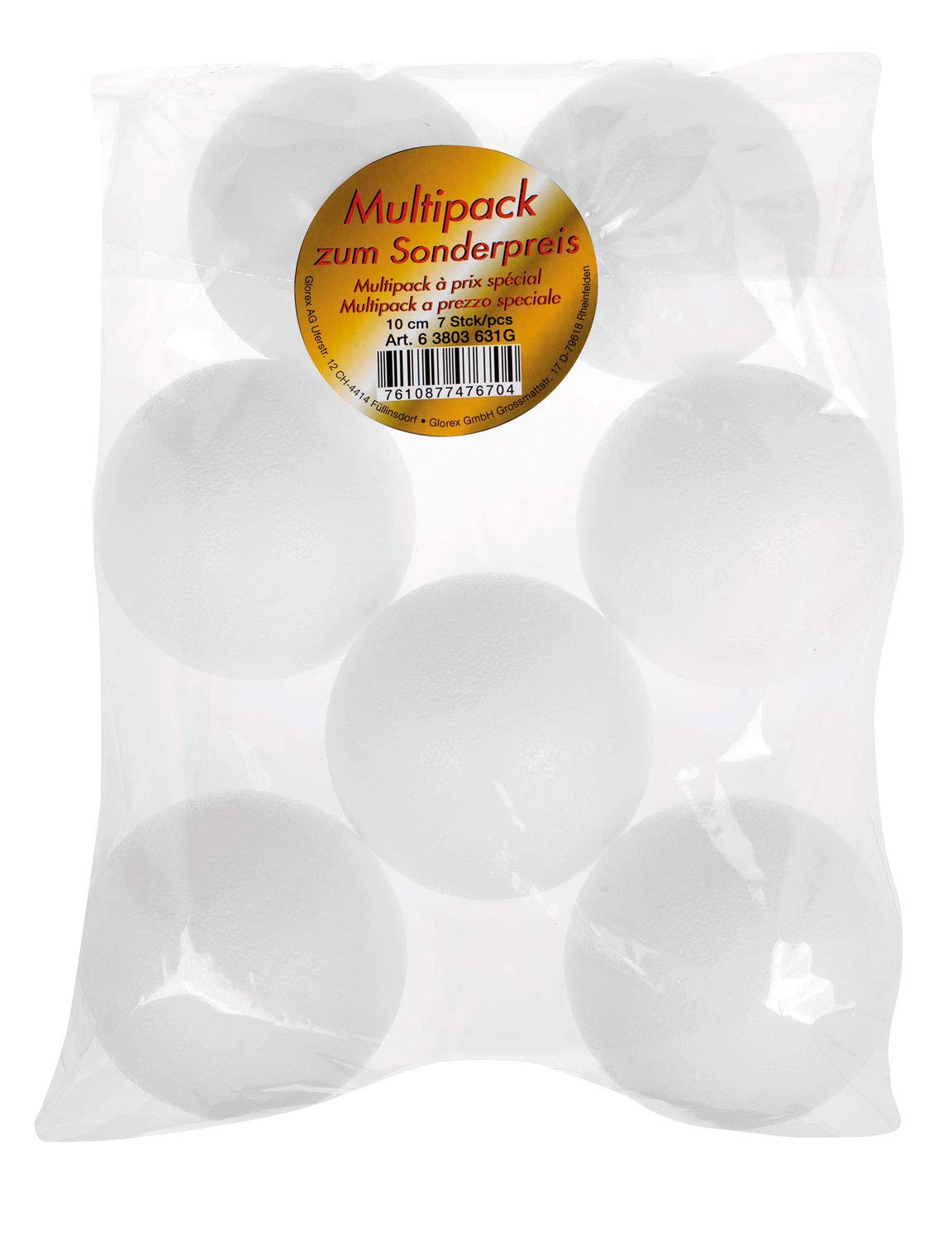 Polystyrene Balls White Diameter Approx. 10 cm Large Pack of 7 Balls for Versatile Crafts and Decorating