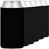 TahoeBay Tallboy Can Coolers (6-Pack) 24oz Neoprene Beer Sleeves for Large Cans - Bulk Blank Energy Drink Coolers (Black)