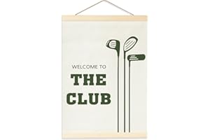 FISAHAT Welcome to The Club Flag Banner, Boys Room Decor, Affirmations Wall Hanging Art,Golf Themed Decoration for for Kids Boys Toddler Nursery Bedroom Playroom, Welcome Gift for New Baby Boy