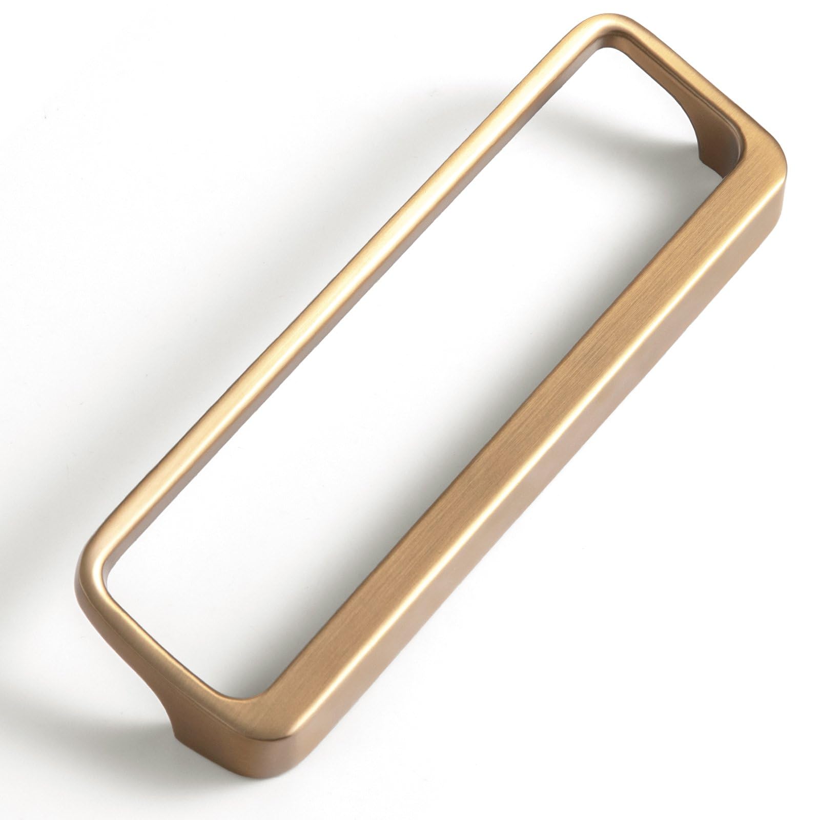 Photo 1 of Goo-Ki Champagne Bronze Cabinet Pulls with Hole Center 5''(128MM),Modern Zinc Finger Pulls for Drawer,Wardrobe,Cupboard,6 Pack