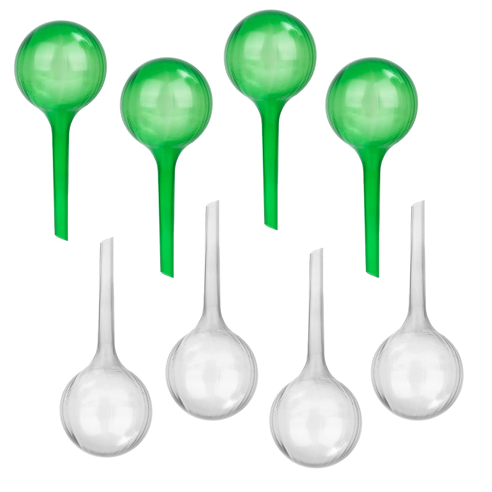Earnmore 12 Pcs Plant Watering Globes, Imitation Glass Ball Self-Watering System for Plants, Plant Watering Devices for Indoor and Outdoor Plants Watering (Green & Transparent)