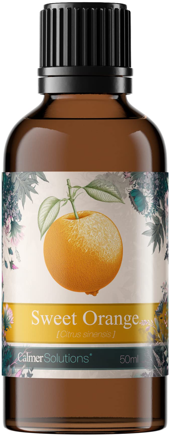 Calmer Solutions | Orange Sweet - 50ml | Uplifting, Stress Reducing, Inflammation | Pure 100% UK Sourced Natural Essential Oils | Professional or Home use | Diffusers, Humidifiers, Candles & More