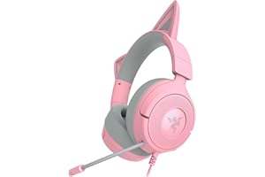 Razer Kraken Kitty V3 X Wired Gaming Headset: Kitty Ears - HyperClear Cardioid Mic - 40 mm Drivers - 7.1 Surround Sound - Comfy Ear Cushions - Cross-Platform via 3.5mm PC, PS5, Xbox, Switch 2 - Pink