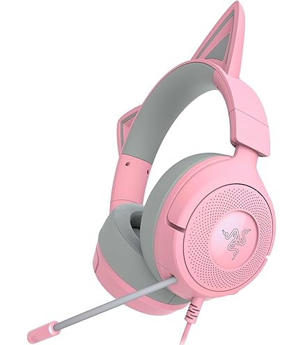 新品Razer KRAKEN KITTY QUARTZ PINK Razer Fone de ouvido Kraken Kitty V2 USB com fio RGB: Chroma Kitty