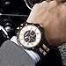 BEWELL W116C Mens Wooden Watch with Date Day Luminous Hands Lightweight Wristwatch (Ebony+Maple)
