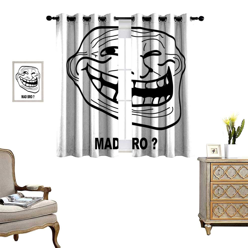 Amazon Com Homehot Humor Window Curtain Fabric Cartoon Style