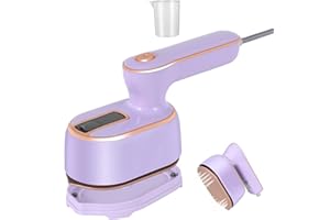HFLYJPYW Mini Steam Iron for Clothes, Travel Steamer for Clothes Portable Steamer Travel Iron, Micro Steam Iron Mini Handheld Steamer Support Dry And Wet Ironing for Home Travel (Purple), RTOOJK00