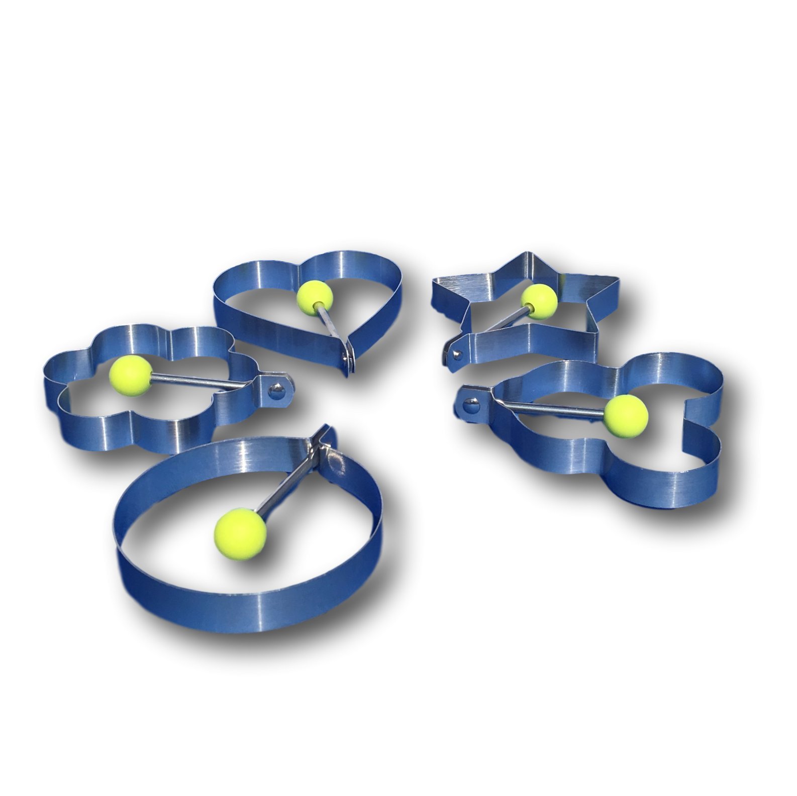 EKNA fried eggs for the pan made of stainless steel - set of 5 motifs - pancake shape fried egg frying ring