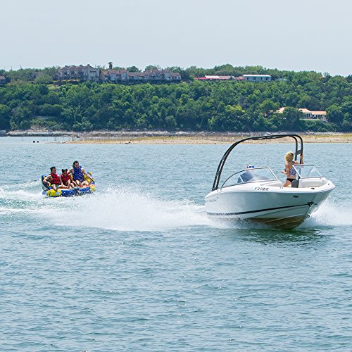 Inflatable Towable Tubes For Boating 3 Person - Durable Tube for Lake, Beach, River, Snow - Watersports Towables - Quick Inflation and Deflation - Three Man Boat Toys and Floats for Water Activities