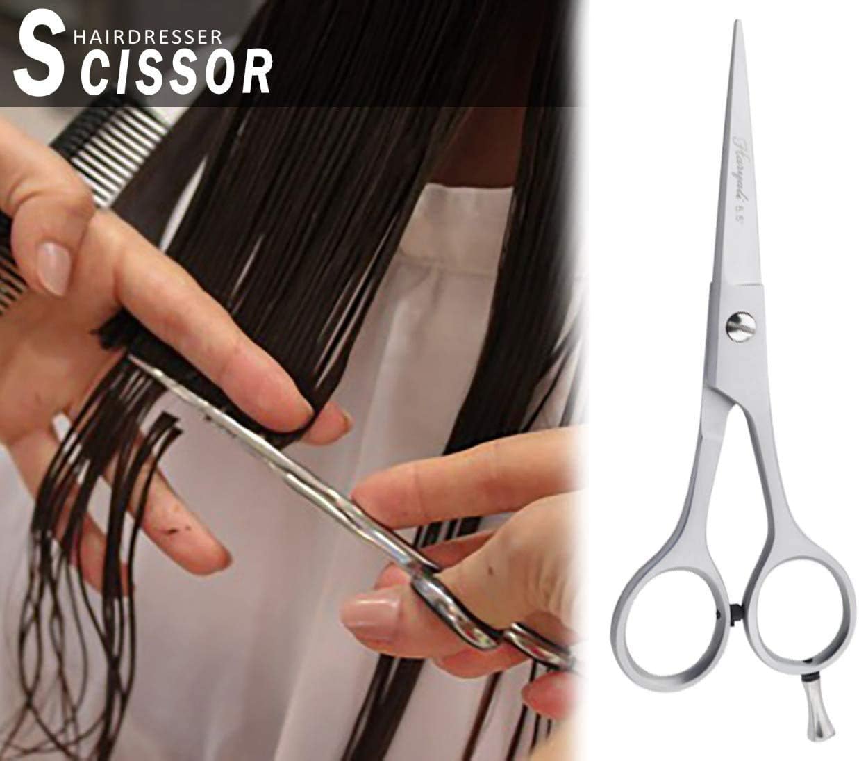 Haryali London Professional 5.5 Inch Hairdressing Barber Scissors Hair Cutting Shears with Leather Pouch for Men Women - Image 5