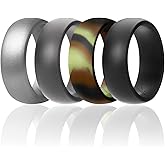 ROQ Silicone Rubber Wedding Ring for Men, Comfort Fit, Breathable Rubber Engagement Band, Men's Wedding Band, 8mm Wide 2mm Th