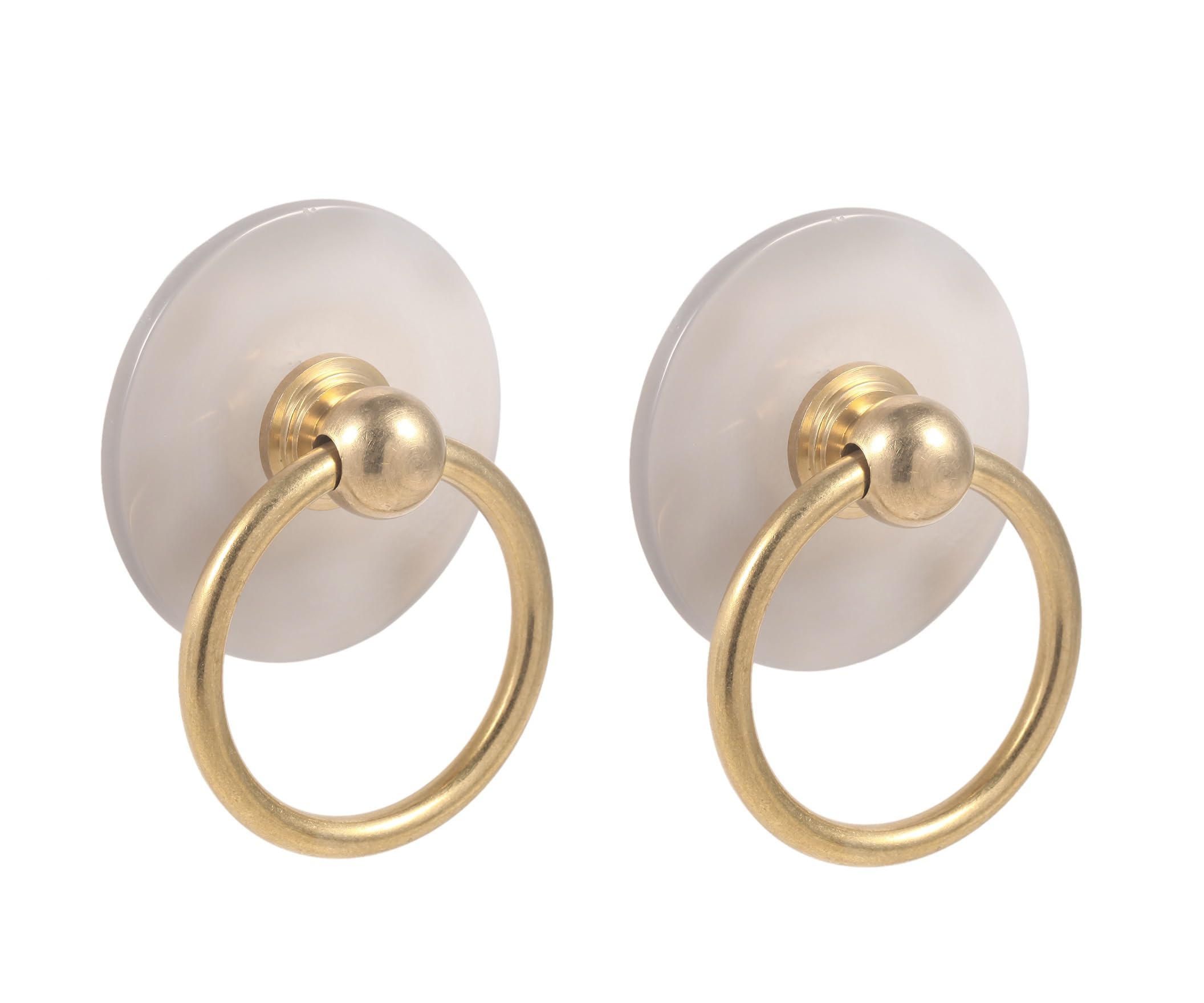 rockcloud Pack of 2 Agate Slice Drawer Knobs Handmade Round Pull Handle Door Pulls for Cabinet Kitchen Cupboard, Natural Color