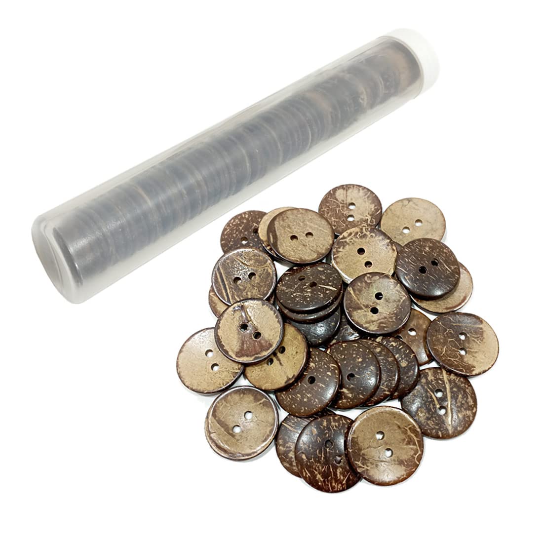 210 Units Wooden and Coconut Buttons in Various Sizes, Round Buttons, Wooden Buttons, Buttons for Crafts, Sewing Buttons, Buttons for Decorating, Coconut Buttons (Coconut, 10 mm)