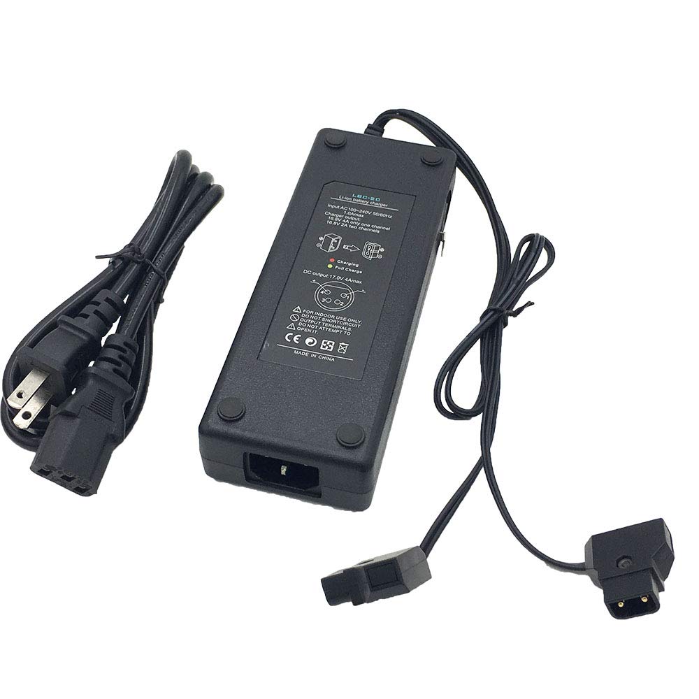 Photo 1 of REYTRIC Dual D-Tap (P Tap) Travel Charger Compatible Sony V-Mount/V Lock and Anton Bauer Gold Mount Batteries with 2-Prong Power Cord