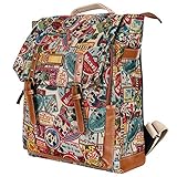 Disney Mickey Pattern Preppy Vintage Style School Book Satchel Backpack Rucksack(bag-063-1)