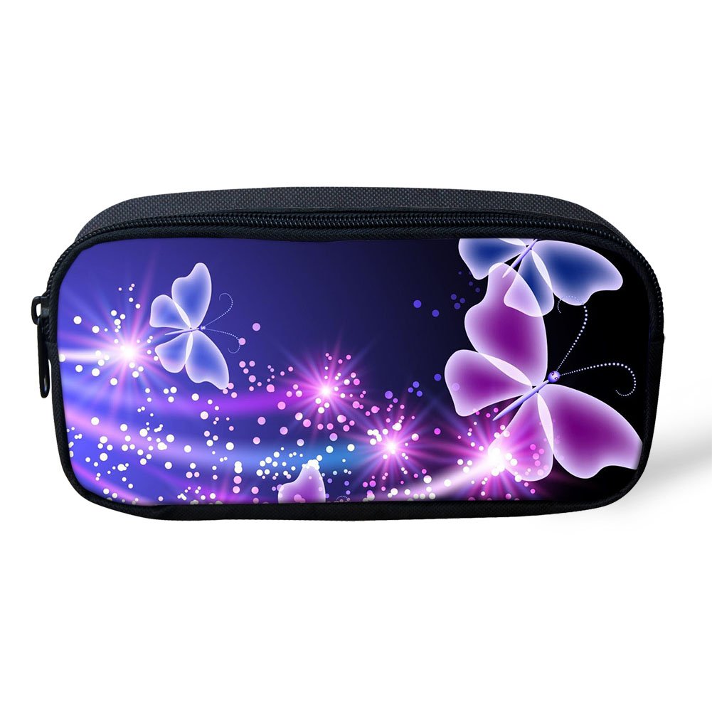 Coloranimal Zipper Closure Canvas Pencil Case Mix-Colored Small Storage Pouch