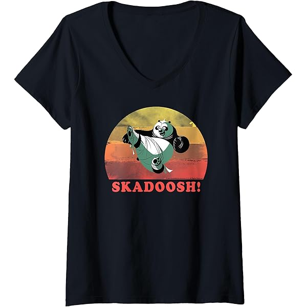 Amazon.com: Kung Fu Panda Skadoosh! Retro Circle Portrait T-Shirt