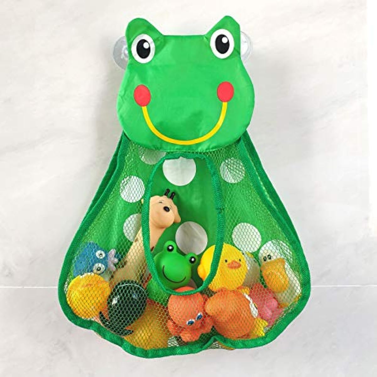 Bathroom Baby Toy Storage Bag for the Bath Hanging Net Quick Drying Toys Storage (Green)