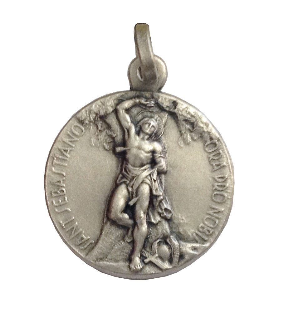 I G J 925 Sterling Silver Saint Sebastian Medal