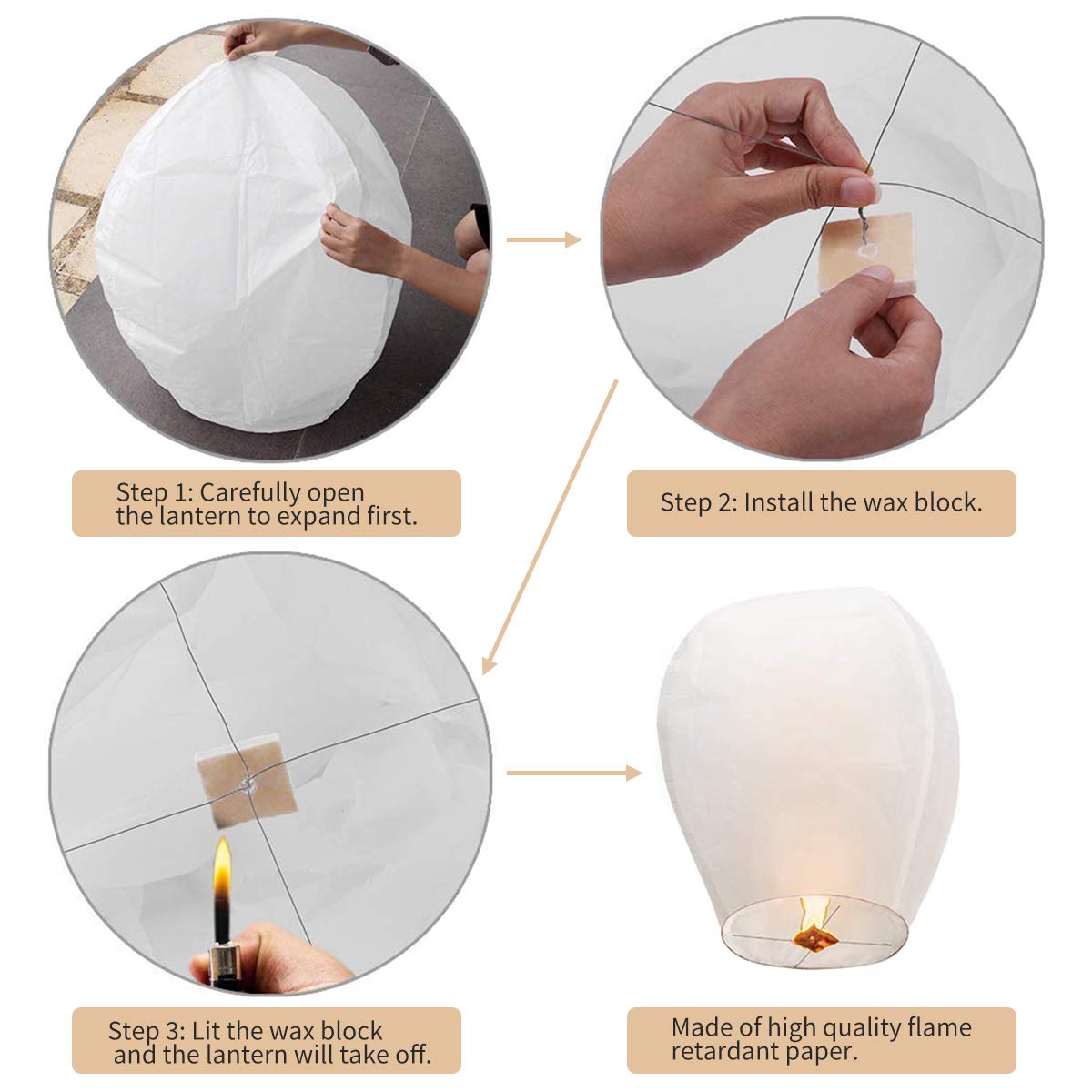 LIUMY Chinese Lanterns, 20 Pack Paper Lanterns 100 Biodegradable