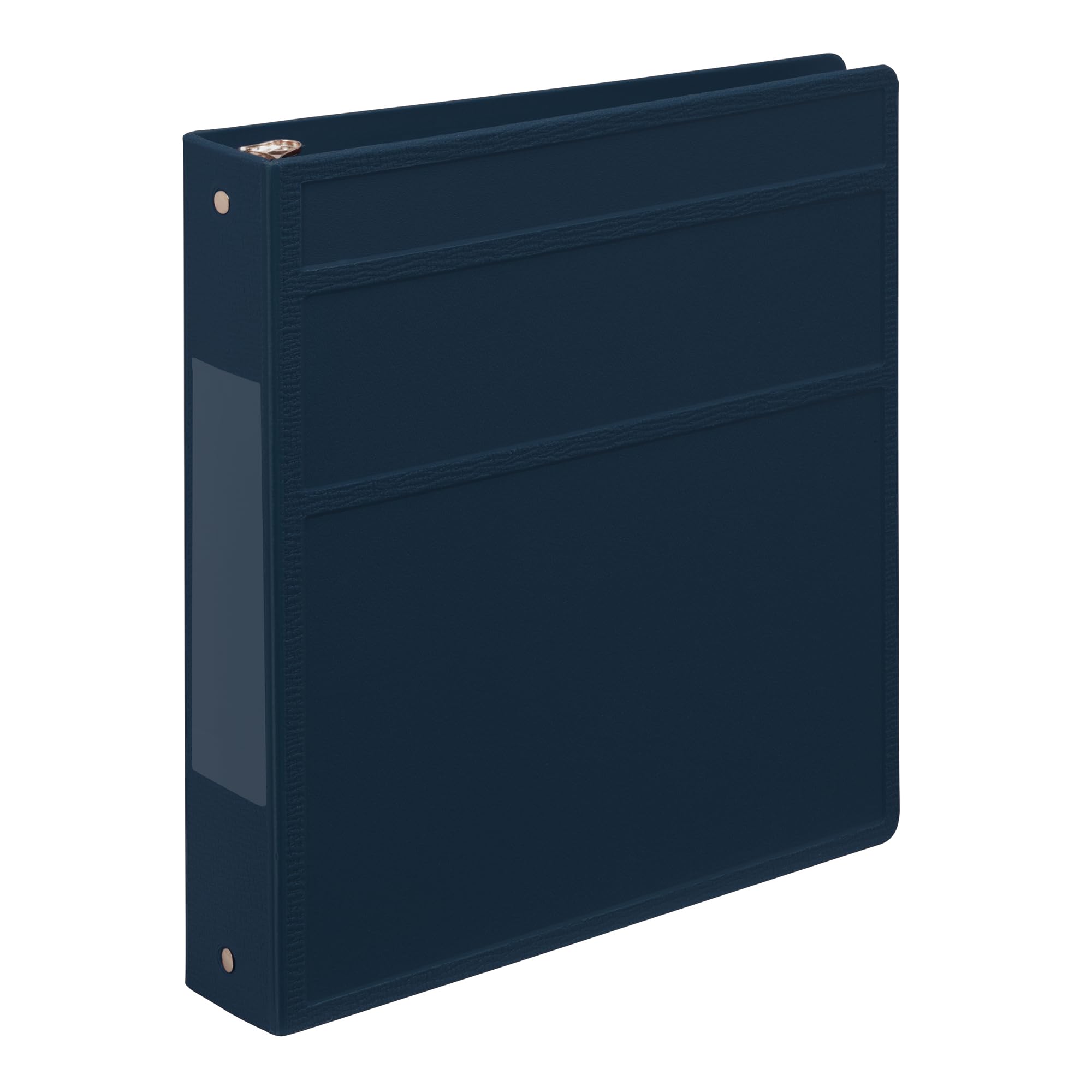 Carstens 1.5-Inch Heavy Duty 3-Ring Binder - Side Opening, Navy Blue, Durable Plastic, Precision No-Gap Rings, Waterproof Cover, No Pockets, Holds 250 Letter Sheets, BPA-Free, Made in USA (2024-3R)