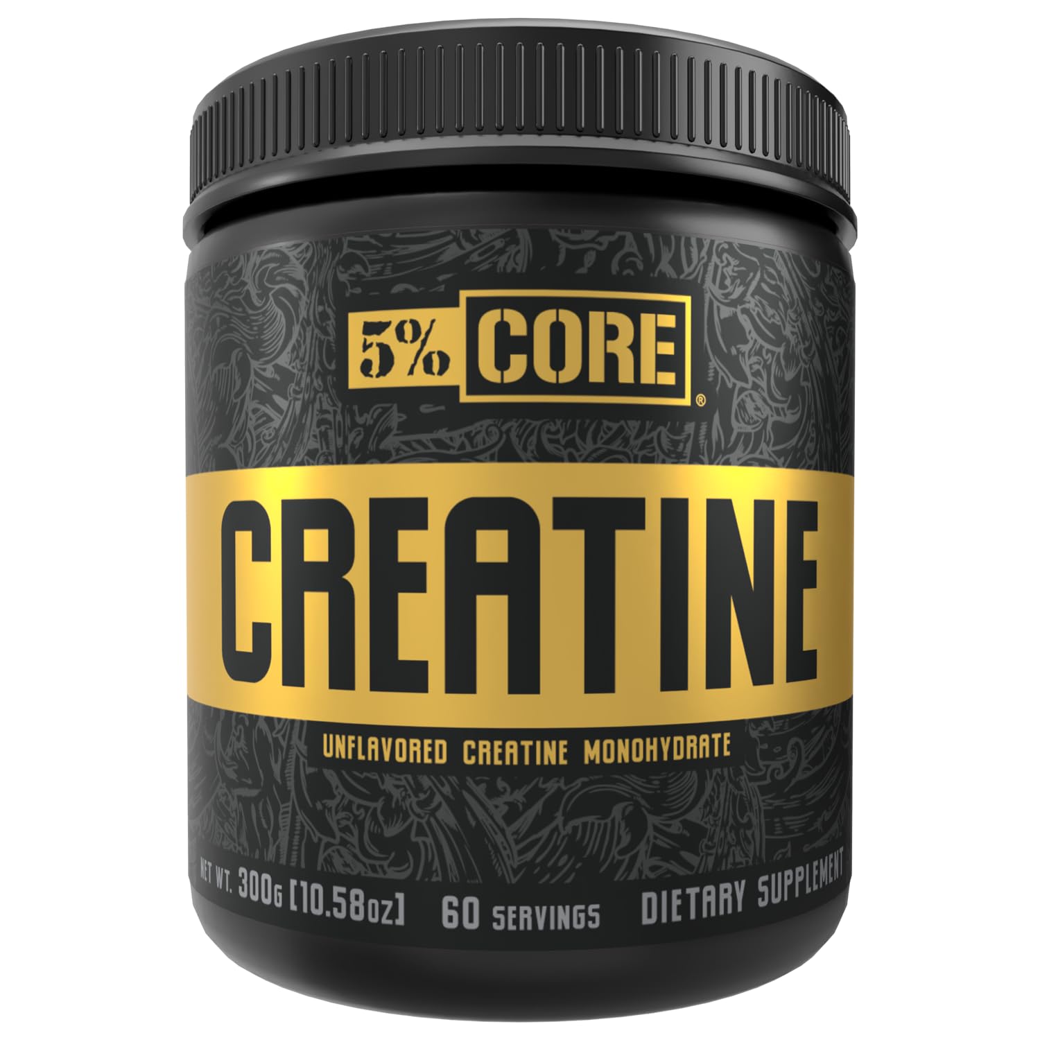 5% Nutrition Core Creatine | Micronized Creatine Monohydrate Powder | 5G, 5000mg, 60 Servings (Unflavored)
