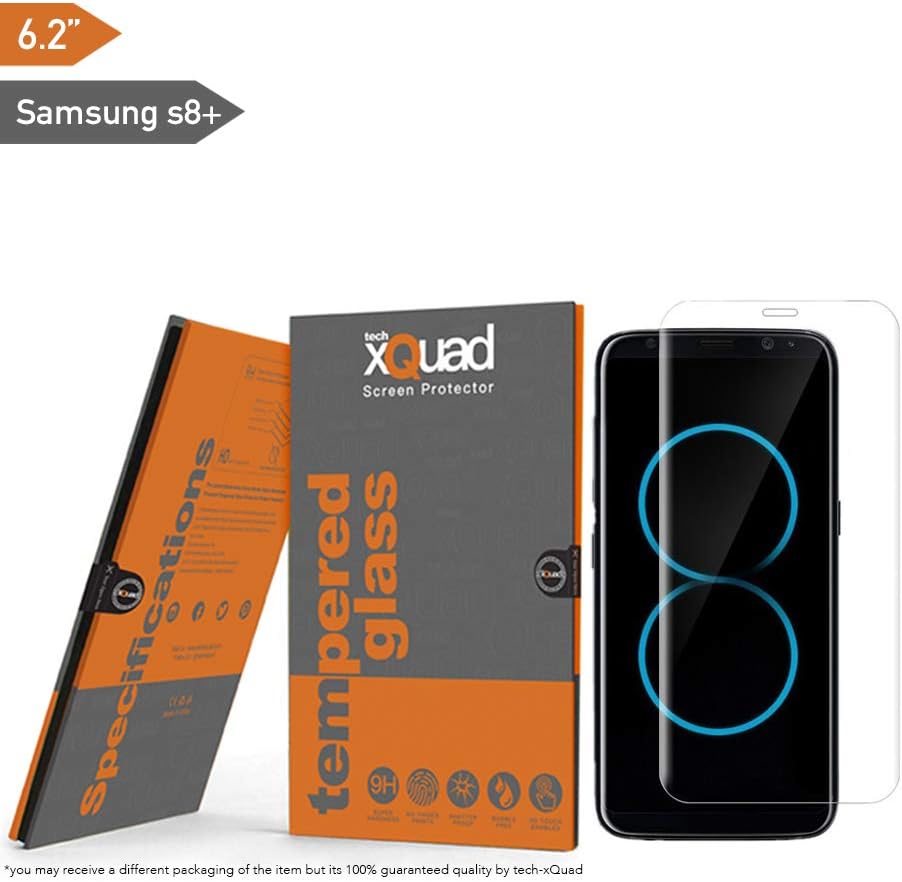 Galaxy s8 Plus Screen Protector, [Case Friendly] xQuad Tempered Glass for s8 Plus, Anti-Scratch, HD Clear, 3D Curved Protective Tempered Glass Compatible Samsung Galaxy S8 Plus (s8 Plus, Clear)