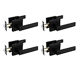 NEWBANG Solid Door Lever Handle Matte Black Finish