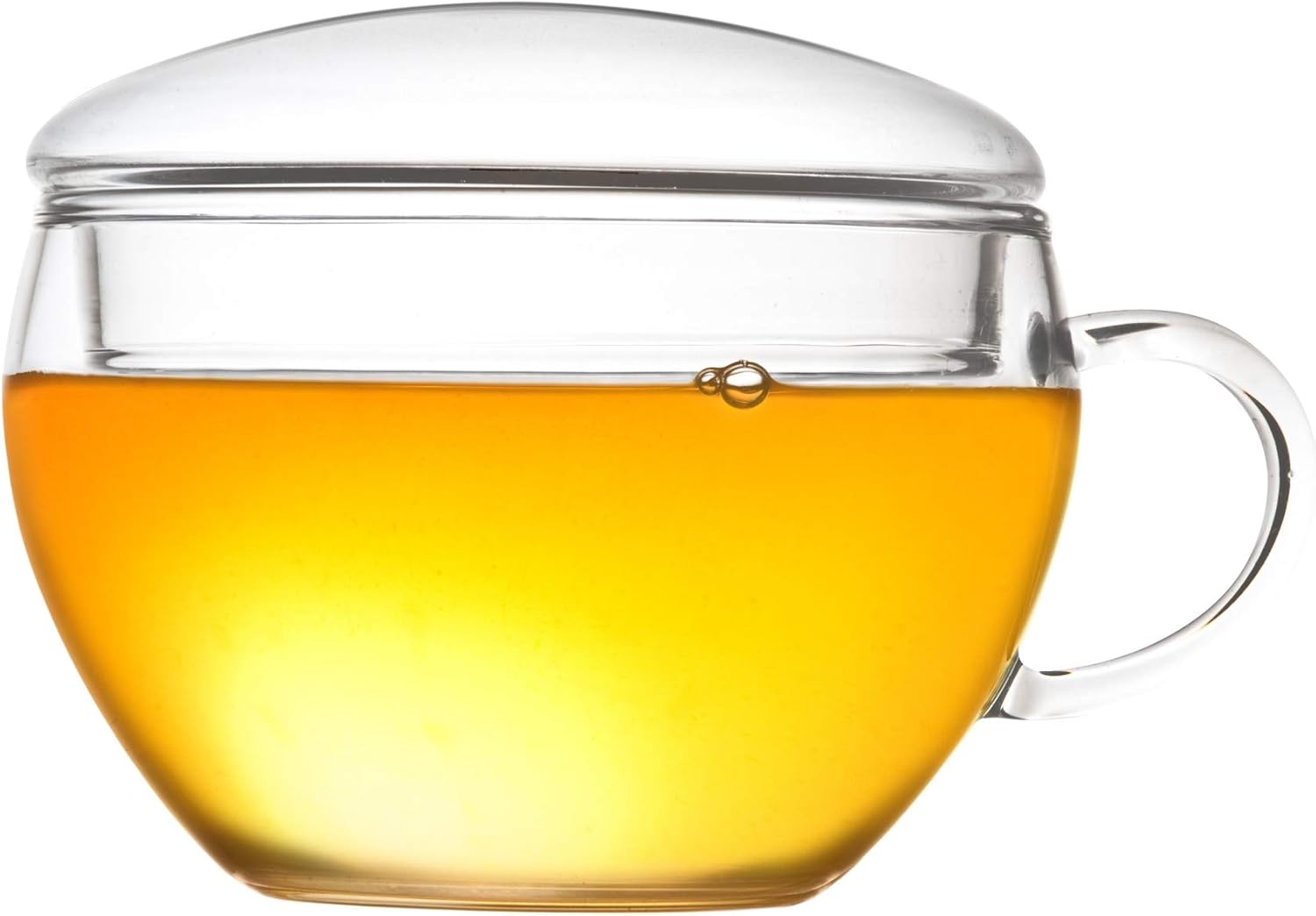 Creano Teeglas mit Deckel, praktisch für ErblühTeelini oder Teebeutel, Latte Macchiato, Kaffee, 2-teilig, 200 ml