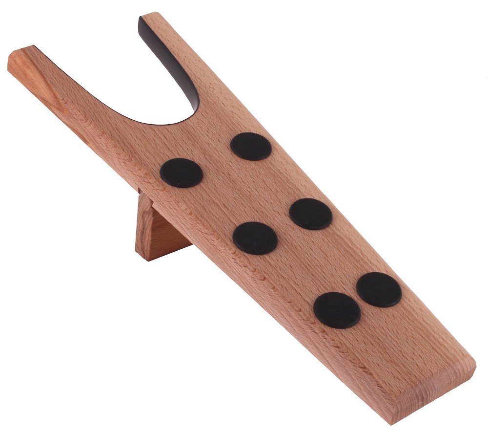Delfa Boot jack made in Germany, genuine, solid, untreated beech wood with 6 non-slip rubber dots