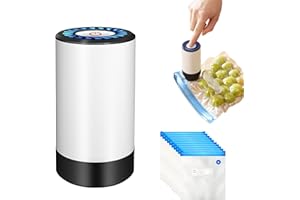 Portable Handheld Vacuum Sealer Machine for Food, USB-C Rechargeable Electric Vacuum & Inflate 2-in-1 Pump, One-Button Operat
