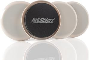 SUPER SLIDERS SuperSliders 4703495K Reusable Furniture Sliders for Carpet- Quickly and Easily Move Any Item, 3-1/2” Linen (4 Pack)
