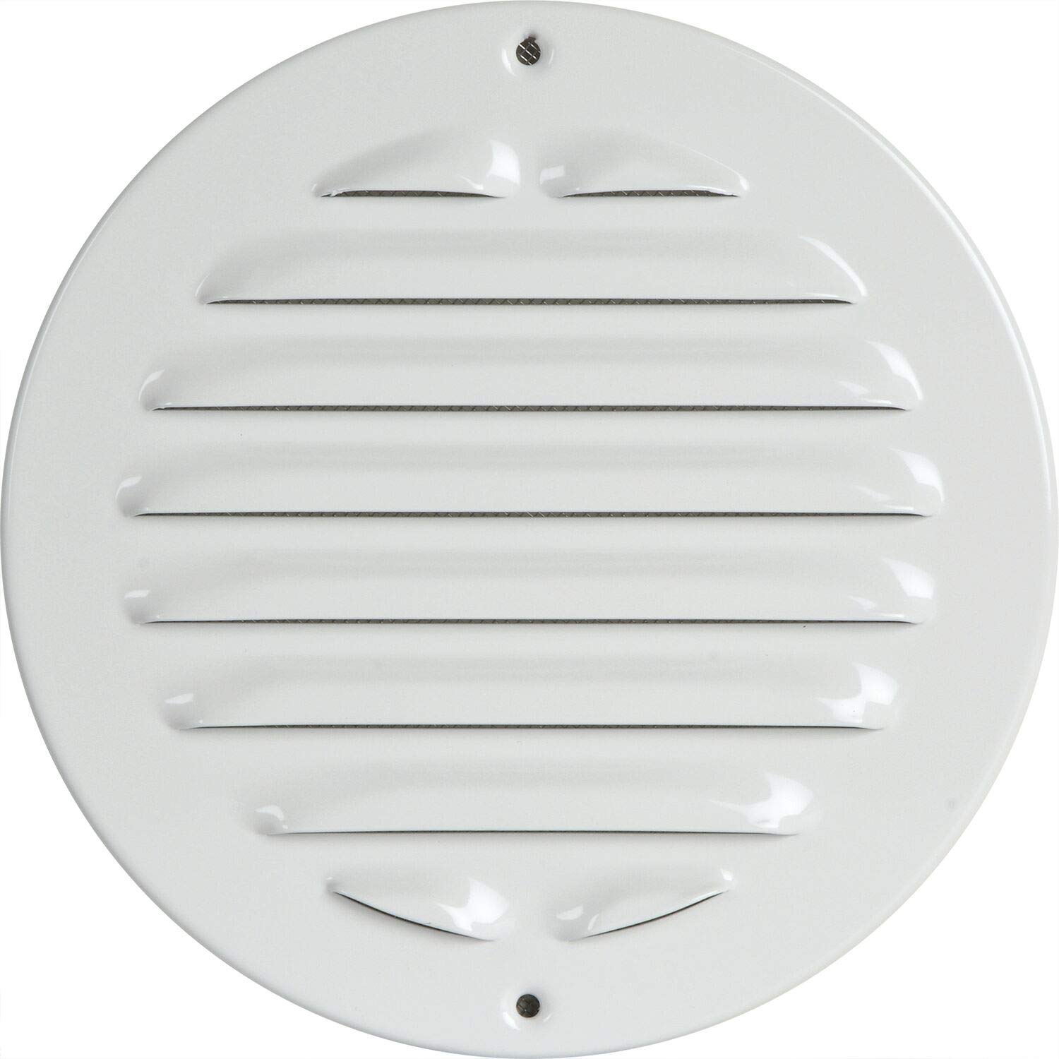 Upmann Weather Protection Grille, Screw-on, Round, 150 mm, Aluminium, White
