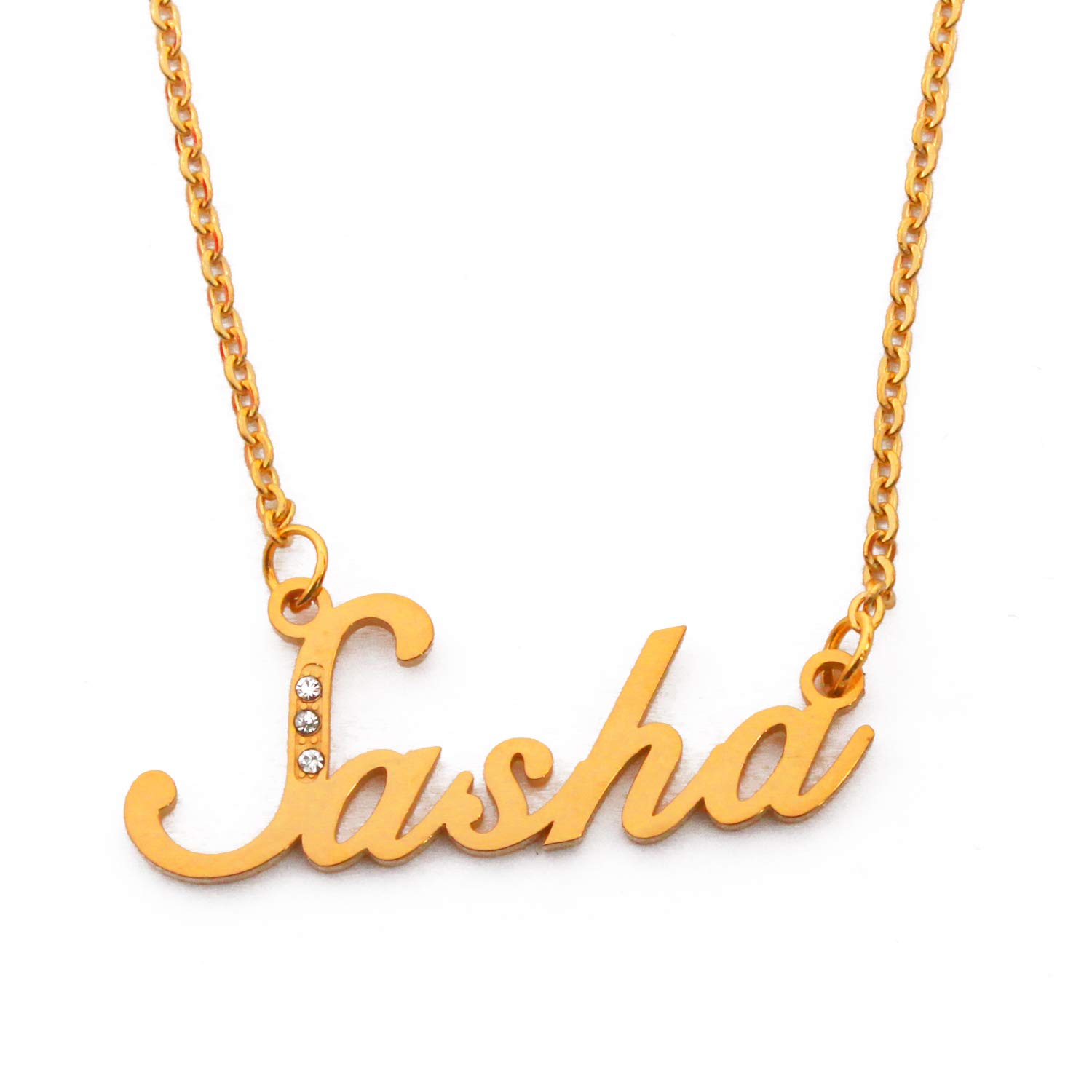 Kigu Sasha Personalised Name Necklace - Gold Tone - Custom Jewellery - Incl Gift Packaging