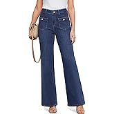 ZPIUO Wide Leg Jeans Woman, High Waisted Jeans for Women Trendy Stretchy Baggy Denim Pants with Pocket
