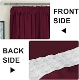H.Versailtex Blackout Curtains 46x72 Burgundy 2 Panels with Tie Backs view 5