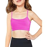 Haloumoning Girls Sports Training Bra Kids Athletic Adjustable Seamless Camis Dance Yoga Crop Tops 5-14 Years