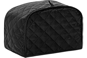 BOHEMIABY Toaster Cover 4 Slice, Bread Dust Cover & Fingerprint Protection-Polyester & Cotton, Kitchen Small Appliance Covers(Toaster Cover-Black)