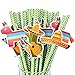 Fiesta Party Paper Straws Cactus Sombrero Donkey Pattern Drinking Straws Striped Decorative Straws for Parties Festival (36 Sets)