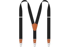 DEOBOX Suspenders for Men Heavy Duty Snap Hooks with 1.4 Inch Elastic Straps Y-Back Adjustable